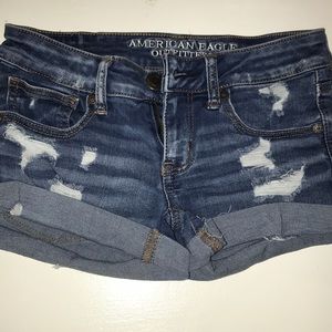 American Eagle Ripped Jean Shorts